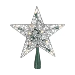 Northlight 9" Lighted Silver Wire Star ChristmaTree Topper