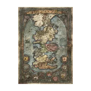 Poster Ancient Fantasy Kingdom Map, Gifts for friends Who Love Movies, Step Into The World of Legends, Bringing The Breath of Medieval Legends Into Living Space