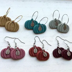 Fall Pumpkin Clay Earrings Female Casual