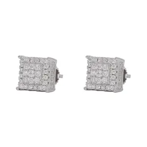 Square chandelier VVS Moissanite Daimond Earrings men woman