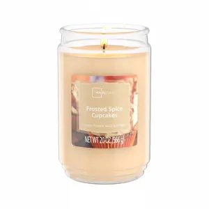 Mainstays Single-Wick Scented Glass Jar Candle, Frosted Spice Cupcakes, 20Oz. Candle-lite