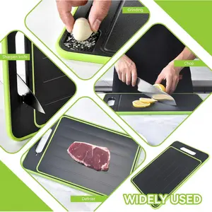 4 in 1 Defrosting Board, Miracle Melt Defrosting Board, Defrosting Tray, Fast Thawing of Frozen Food, Thawing Board Fast Defrosting Tray Double Sided as Chopping Board with Grater, Sharpener