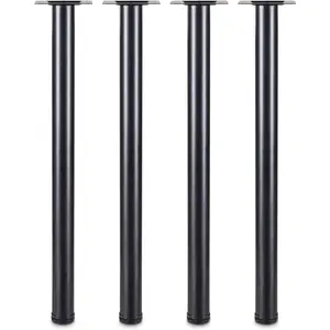 40Incn Metal Table ,Modern Desk ,DIY Coffee Desk, Dining Desk,Bar Support ,Side Table,Adjustable Round Furniture  Set of 4(Black).