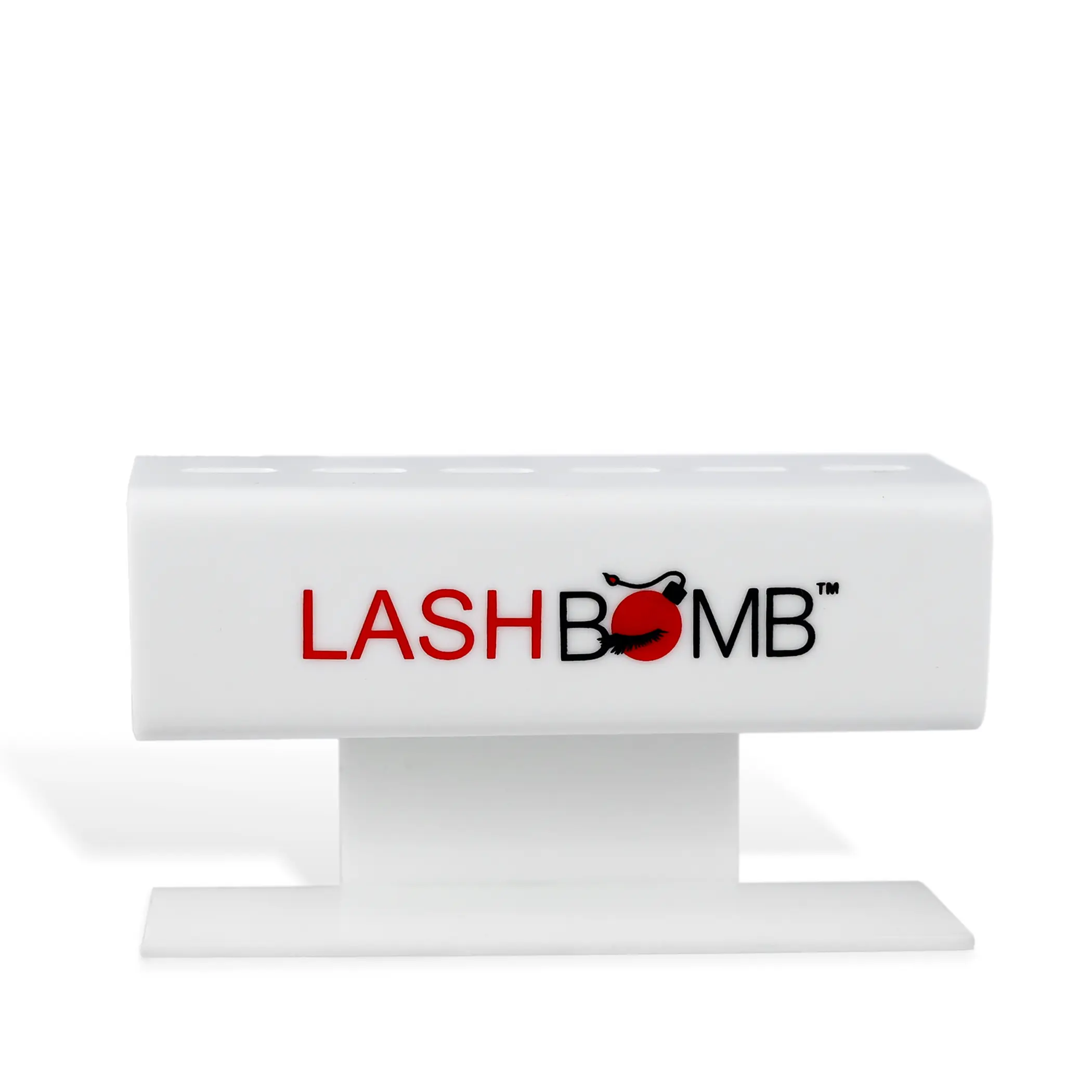 LASHBOMB 6 Piece Tweezer Stand - White Plastic, Lightweight Design for 6 Tweezers, Safe Display for Lash Setup