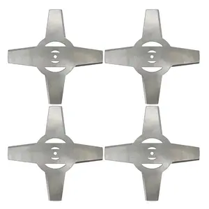Garden Power Tool Accessories 4Pieces 5mm Metallic Blade 4Teeth for Electrical Grass Trimmer Brush Cutter Electric Lawn Mower Blades, Four-Tooth Grass Cutting Blades, Set of 4, Durable and Efficient, Ideal for Home Gardening
