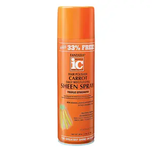 Fantasia IC Carrot Sheen Spray 14 oz - Moisturizing High Shine Spray for Dry & Fragile Hair, Alcohol-Free, Carrot-Enriched Formula, Daily Moisture Support - Gel, Haircare