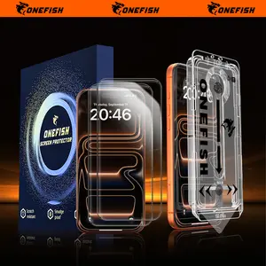 One Fish Screen Protector 2 Pack for iPhone & Samsung Crystal Clear, Fingerprint Proof Screen Protector, Privacy Protection.