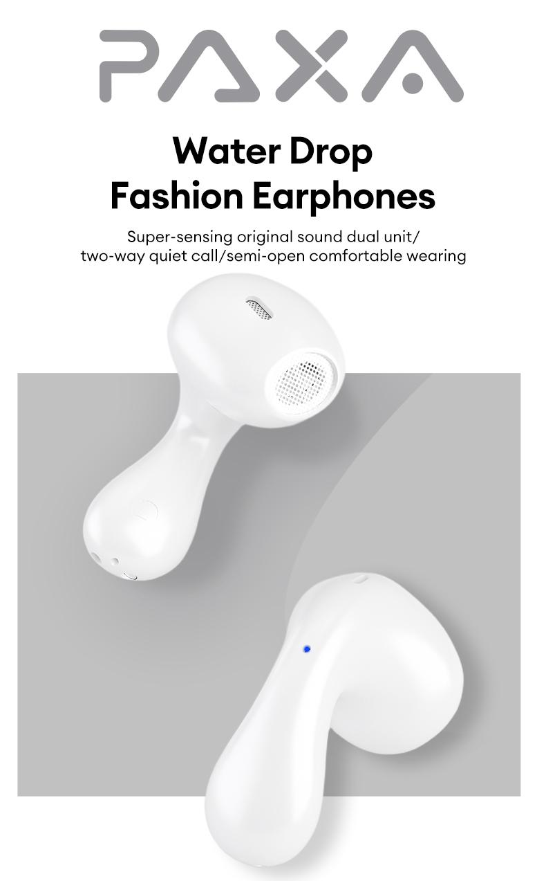 PAXA PA-L02 Wireless Bluetooth Headphones, Powerful Sound Effects for Music, Dustproof & Waterproof Sports Earbuds for Running, Workout, Audio