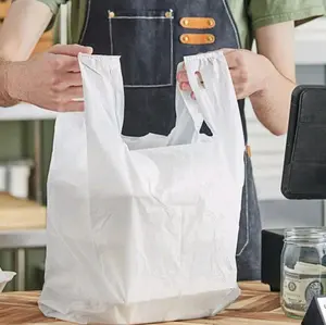 White Plastic Thank You Grocery Bag - Heavy-duty and Lightweight for Daily Use - Perfect for Shopping and Storage - Eco-Friendly Alternative to Single-Use Bags .. 500ct