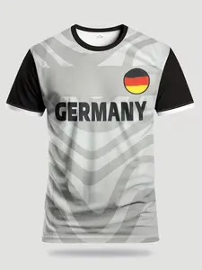 Germany Team Fan T-Shirt Men Short Sleeve Flag Pattern Casual Top Summer Sports Fashion Clothing