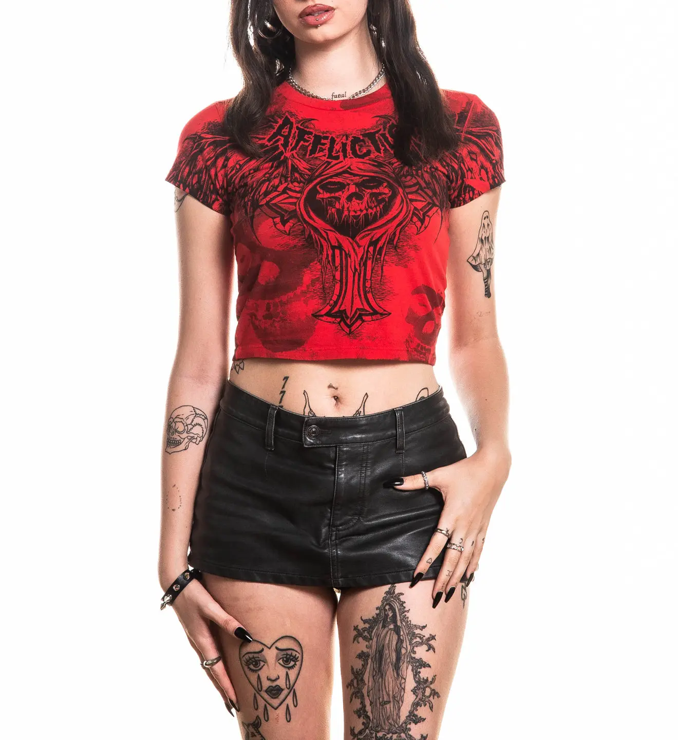 Affliction Women's T-shirt Misfits Bat Baby Affliction Women's T-shirt Misfits Bat Baby