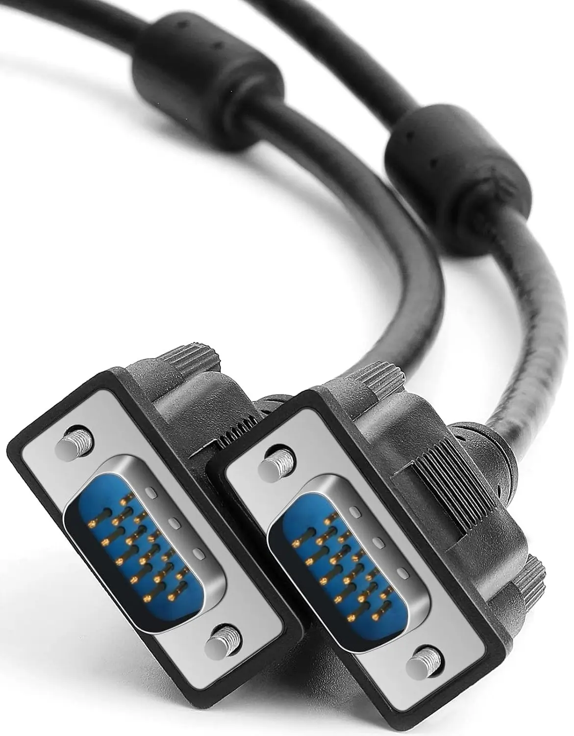 VGA to VGA Video Cable Male to Male 15 Pin Full HD 1080P High Resolution Black Cord for TV Computer Projector 1.5 Feet