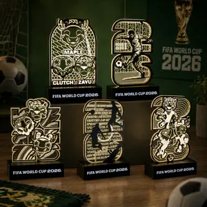 FIFA World Cup 2026 Mascots Clutch Maple Zayu LED Light Up Figurine, Plug-in Night Light Collectible Memorabilia Decor for Home Office Desk, Gift for Kids Teens Adults Sports Fan outdoorfun