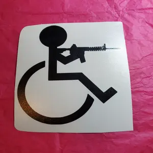 Armed Wheelchair 5x5 Vinyl Decal