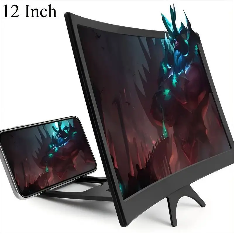 12 Inch Foldable Phone Screen Magnifier, Portable Mobile Display Enlarger Mount, Cell Phone Mounts, Cell Phone Stand, Mobile Phone Holder, Ideal for Reading & Viewing, Enhance Visibility
