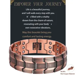 （Limited-time /Event） Copper Bracelet for Men, 3X Ultra Strength Magnetic Bracelets, 99.99% Pure Copper with 3500 Gauss Neodymium Magnets, Adjustable Wearable Copper，Tyre GraphicsContact customer service with a comment reward.
