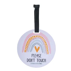 Three Little Tots Rainbow No Touching Newborn Baby Car Seat Stroller Tag