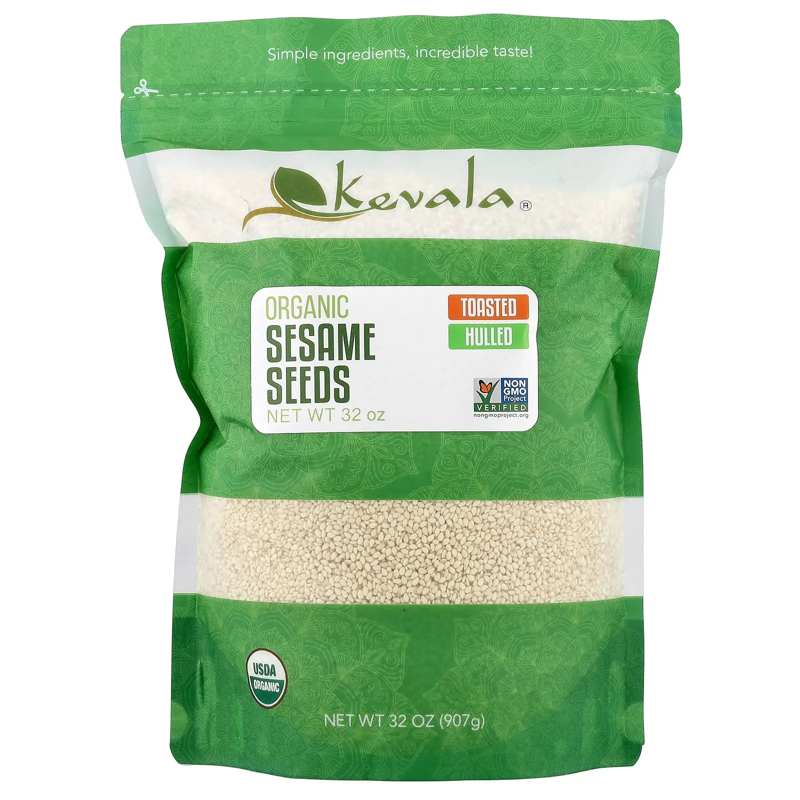 Kevala Organic Toasted Sesame Seeds (Hulled), 32 oz (907 g) Kevala Organic Toasted Sesame Seeds (Hulled), 32 oz (907 g)