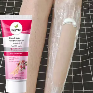 Rozino Rose Scented Floral Hair Removal Cream 100g, Body Care, Long-Lasting Smoothness, Gentle Formula, Moisturizing Plant Extracts, Suitable for All Skin Types