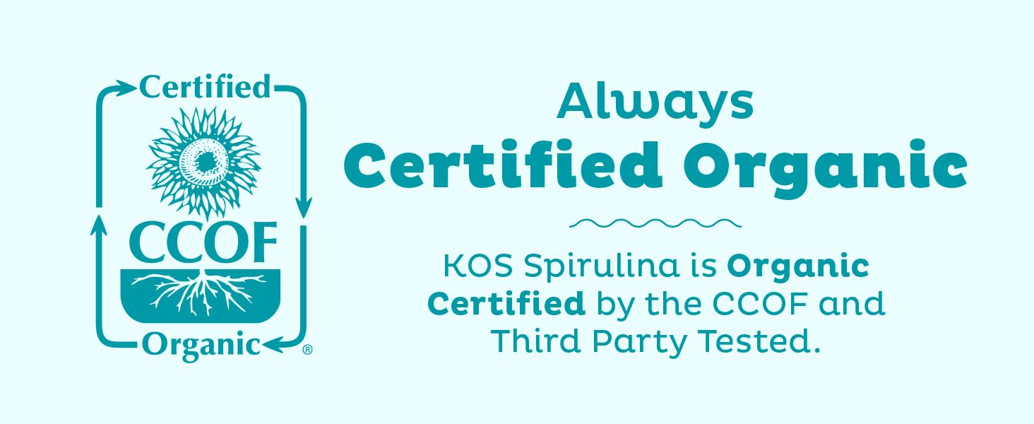 KOS Organic Spirulina Powder - USDA Certified Organic, 109 Servings of Superfood Powder for Smoothies & Juices, Non-Irradiated Blue Green Algae, Plant Based with Antioxidants, Vegan (13.5oz) KOS Organic Spirulina Powder - USDA Certified Organic, 109 Servings of Superfood Powder for Smoothies & Juices, Non-Irradiated Blue Green Algae, Plant Based with Antioxidants, Vegan (13.5oz)