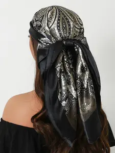 Women's Elegant Square Scarf, Casual Soft Comfortable Shawl for Daily Wear, Fashion Accessories for Women & Girls