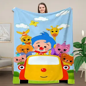 Soft Blanket Cute Plim Plim Cartoon Anime Printed Picnic Warm Home Travel Birthday Gift Comfortable Cozy