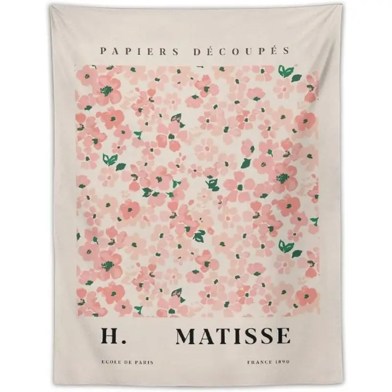 Tapestry  Danish Pastel Botanical Flower Market Aesthetic Floral Plants Tapestries Wall Hanging Tapestry Decorative Flag For Home Decor Living Room College Dorm Bedroom Banner Poster