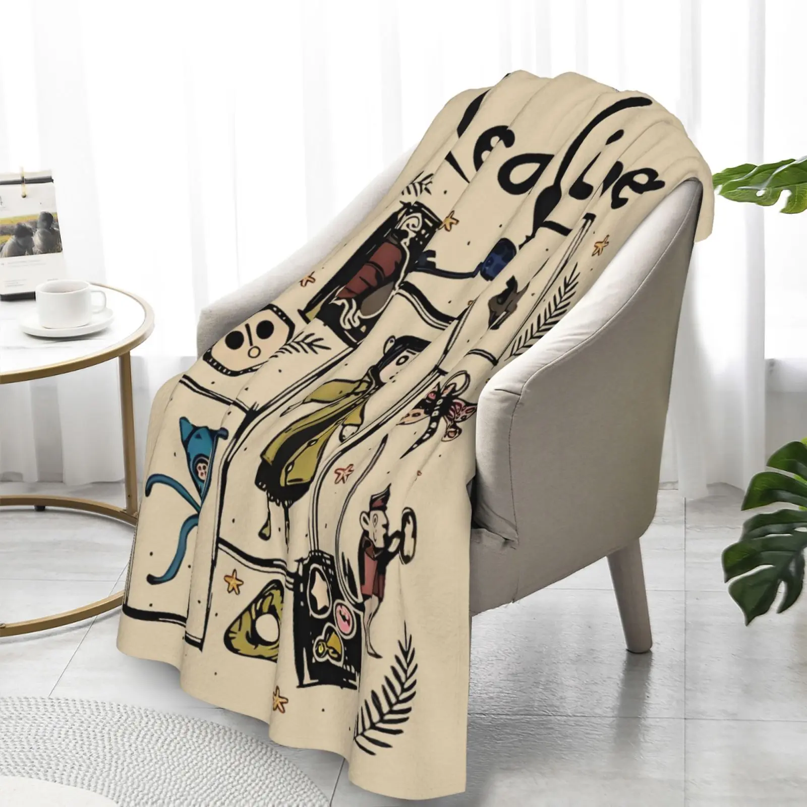 Cartoon Movie Animal Collage Flannel Plush Throw Blanket - Allover Print, All-Season Cozy Gothic Fleece, Cartoon Graphic Throw for Horror Movie Fans (Halloween, Birthdays Gifts), Flannel Plush Throws, Allover Print Blankets