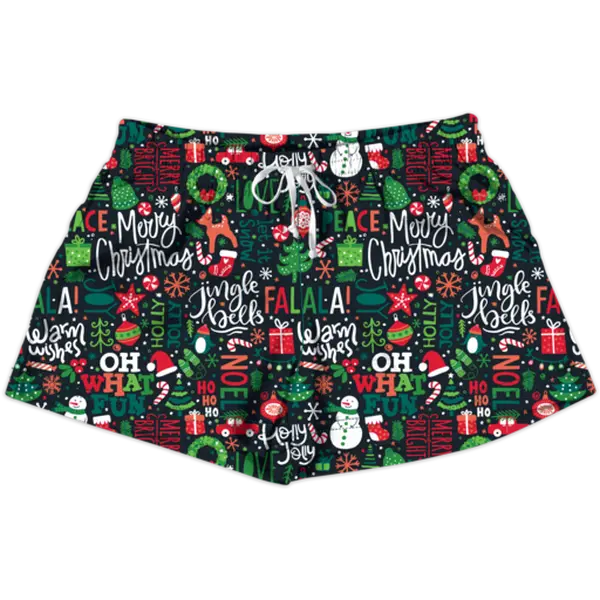 Southern Couture Christmas Print Lounge Shorts