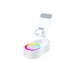 Bluetooth speaker with adjustable phone stand, mini portable ambient light speaker