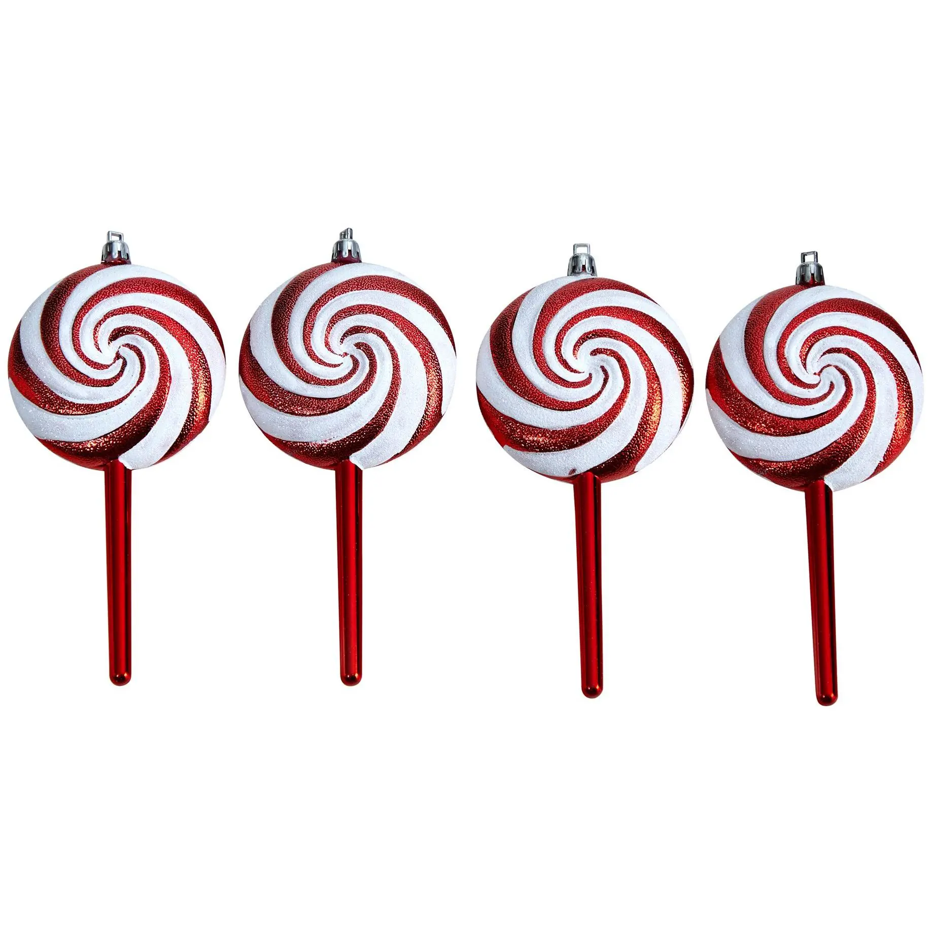 Nearly Natural 7" Holiday Deluxe Plastic Orname nts, Set of 4