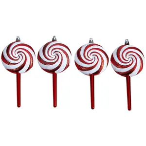 Nearly Natural 7" Holiday Deluxe Plastic Orname nts, Set of 4