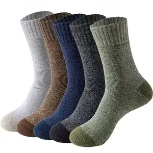 2026 New Thermal Fleece Like Loop Socks 5 Pairs for Women Men-Mid-Calf Winter Warmth, Soft Cozy Floor Socks with joyful Face Toe Machine Washable No-Slip Cushioning 5 Pairs Motocross Menswear