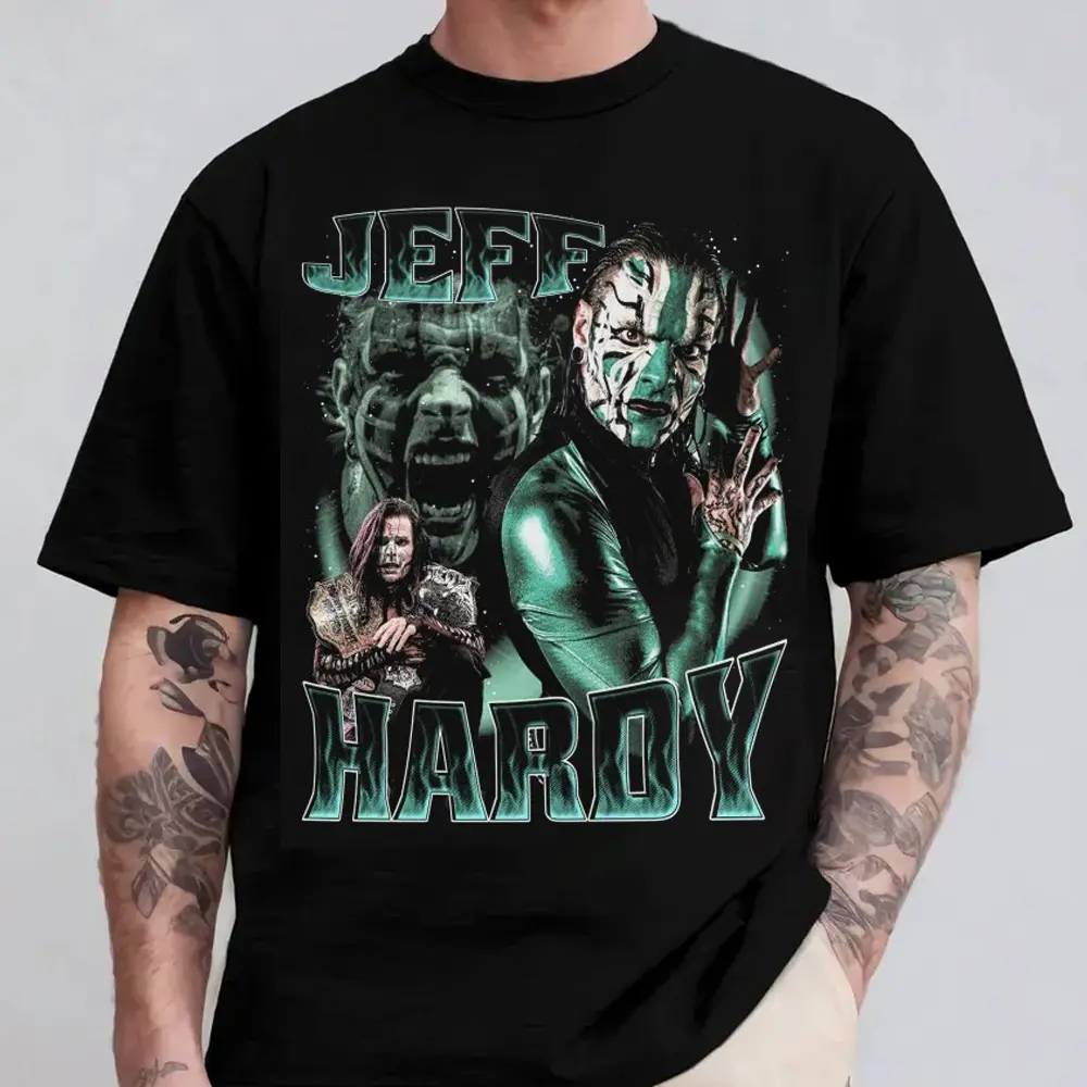 Jeff Hardy Graphic Shirt, Pro Wrestling Superstar Tee, Unisex Casual Apparel