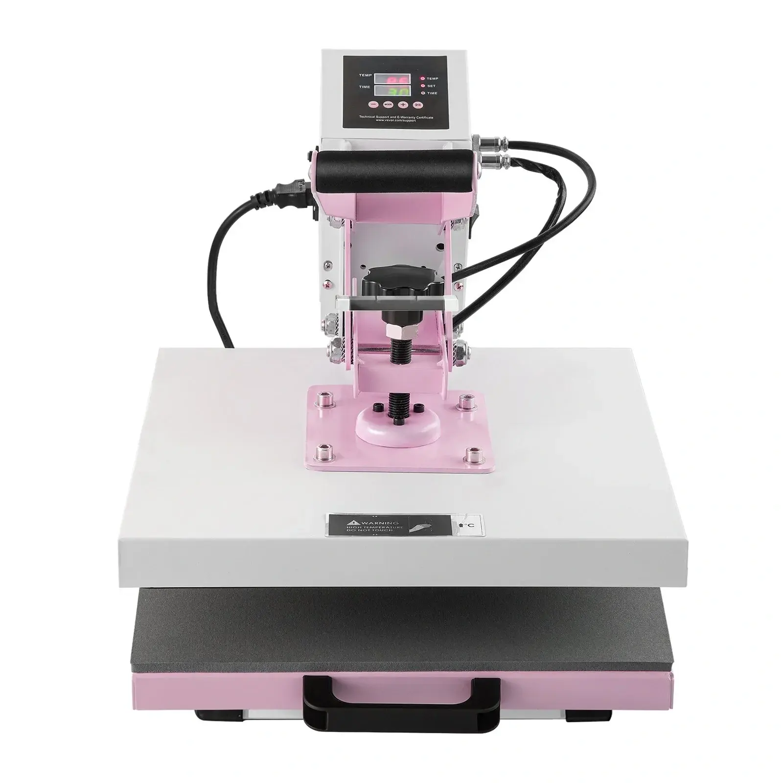 15x15 in Digital Slide-Out Heat Press Machine, Fast & Even Heating, 2-Layer Insulation Cotton, DIY Printmaking Embosser for T-Shirts/Pillows, Pink