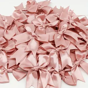 50pcs, Pink And White Ribbon Bows 3.3", Decorations For Weddings, Festivals And DIY Crafts, Presents Packaing, Gift Basket Decor, Birthday Wrap, Gift Wrapping Supplies, Holiday Decor, Party Supplies