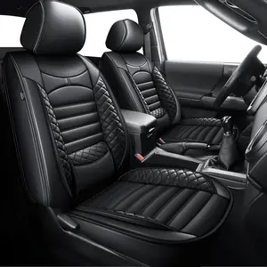For  Toyota Tacoma Seat Covers  2005-2023 Truck Double Crew Cab Leather Truck Car  Full Set(Black,5 Seats)