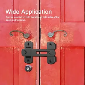 Set of 2 Stainless Steel Barn Door Locks - 180 Degree Flip And Slide Design, Durable for Pet Doors, Garages, Bathrooms, Windows, Outdoor Use, No Electricity Required, Commercial Grade, Home Security/ Security Enhancement, Suitable for Vario