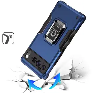 XPM For Google Pixel 10 /Pixel 10 Pro Hybrid Stand Magnetic Ring Holder Kickstand Heavy Duty Rugged Drop Silicone & Hard PC Shockproof (BLUE)