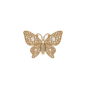 Rhinestone Butterfly Gold Toe Clip - Final Sale