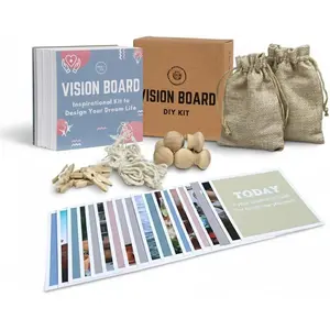 The  Vision Board Kit and Inspirational  | 100 Motivational Cards, Complete Wall Decor Accessories (with Wall Accessories)