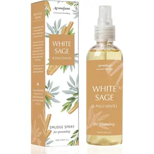 Aromafume White Sage & Palo Santo Fragrant Room Smudge Spray 100ml/3.3 oz | Sage Spray for Cleansing Negative Energy & Protection | Non-Toxic | Room Spray for Spiritual Cleansing, Smokeless Sage Smudging