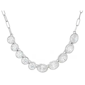 JTV White Cubic Zirconia Platinum Over Sterling Silver Necklace 10.25ctw