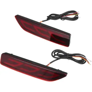 Rear Bumper Reflector Fog Brake Driving Tail Turn Signal Light Red Amber LED for Honda CRV 2007 2008 2009 Plastic Red Lens 1 Pair