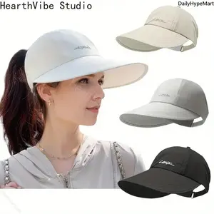 Unisex 2Pcs Sunproof Baseball Cap, Large Firm Brim Sun Visor Hat with Duck Tongue for Sun Protection, Sun Visor Cap