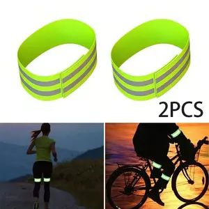 2-Pack Reflective Bike Straps, Motorcycle Electric Scooter Night Warning Bands, Outdoor Safety Visibility Buckles, Running Gear Accessories