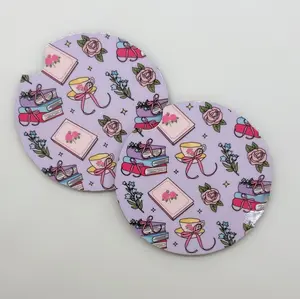 Tea and Books Car Coasters