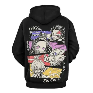 New Anime Hashibira Inosuke Kamado Tanjirou Agatsuma Zenitsu Cartoon matchy-matchy Print Classic Hoodie Fashion Women Men Casual Tops Pullover Hoodies