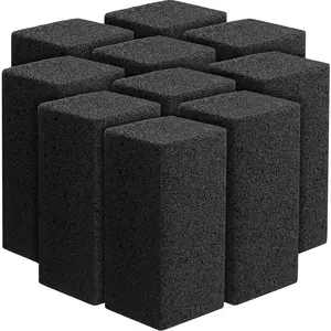 10 count Commercial Grade Grill Cleaning Brick Bulk Heavy Duty Pumice Stone Brick Cleaning Grill Stone  for  Restaurant Griddles, Flat Top and BBQ Grates Outdoor Cleans(Black)