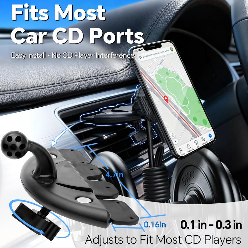 【PASLDA】 Magnetic CD Slot Car Mount for CarPlay Screens 7-inch Monitors & Phones High-Magnetism Anti-Shake Secure Mount with Anti-Slip Pads TikTokShopBlackFriday